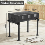 Portable Japanese Outdoor Charcoal BBQ Grill - Black