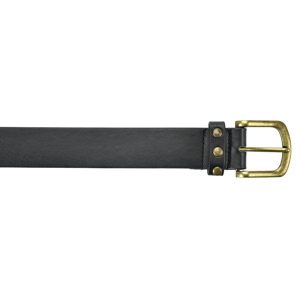 Coastal Ladies Premium Leather Belt With Gold Buckle (Size L) - Black
