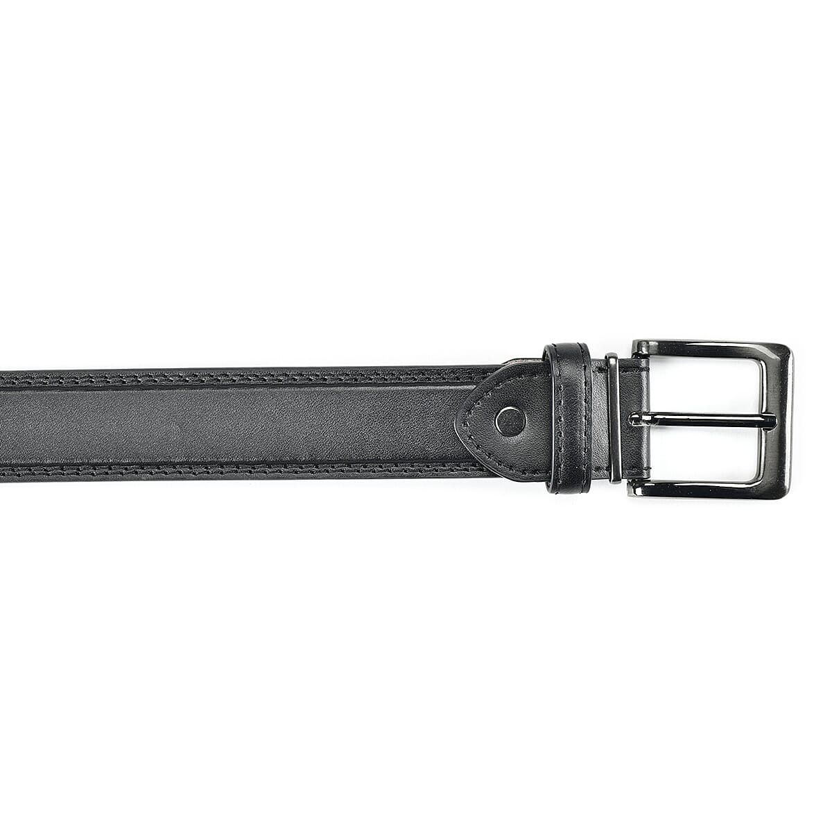 Mens Classic Leather Belt (Size L) - Dark Grey