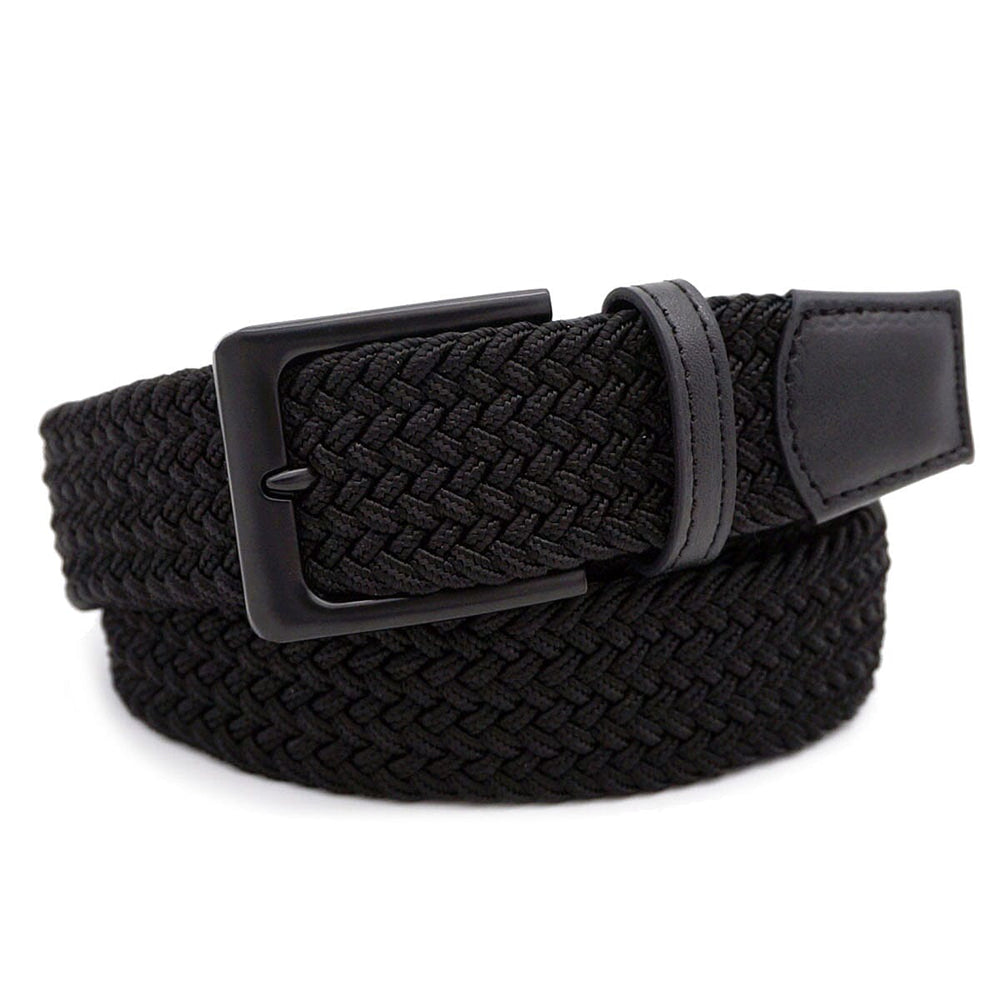 Unisex Elastic Casual Weave Belt (Size M-L) - Black