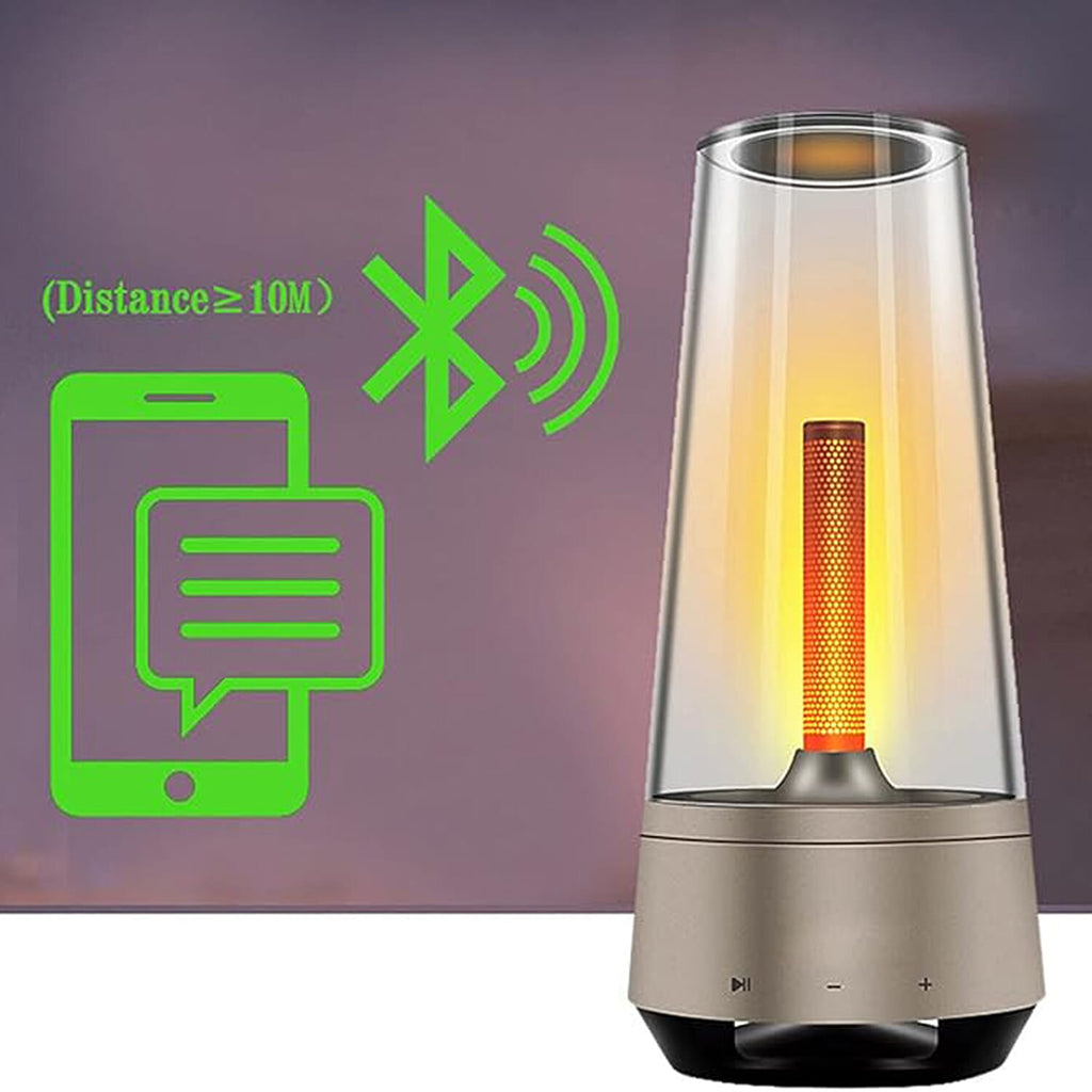 Hybrid Ambiance Speaker with Candle Effect LED Lighting - Grey