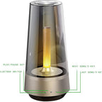 Hybrid Ambiance Speaker with Candle Effect LED Lighting - Grey