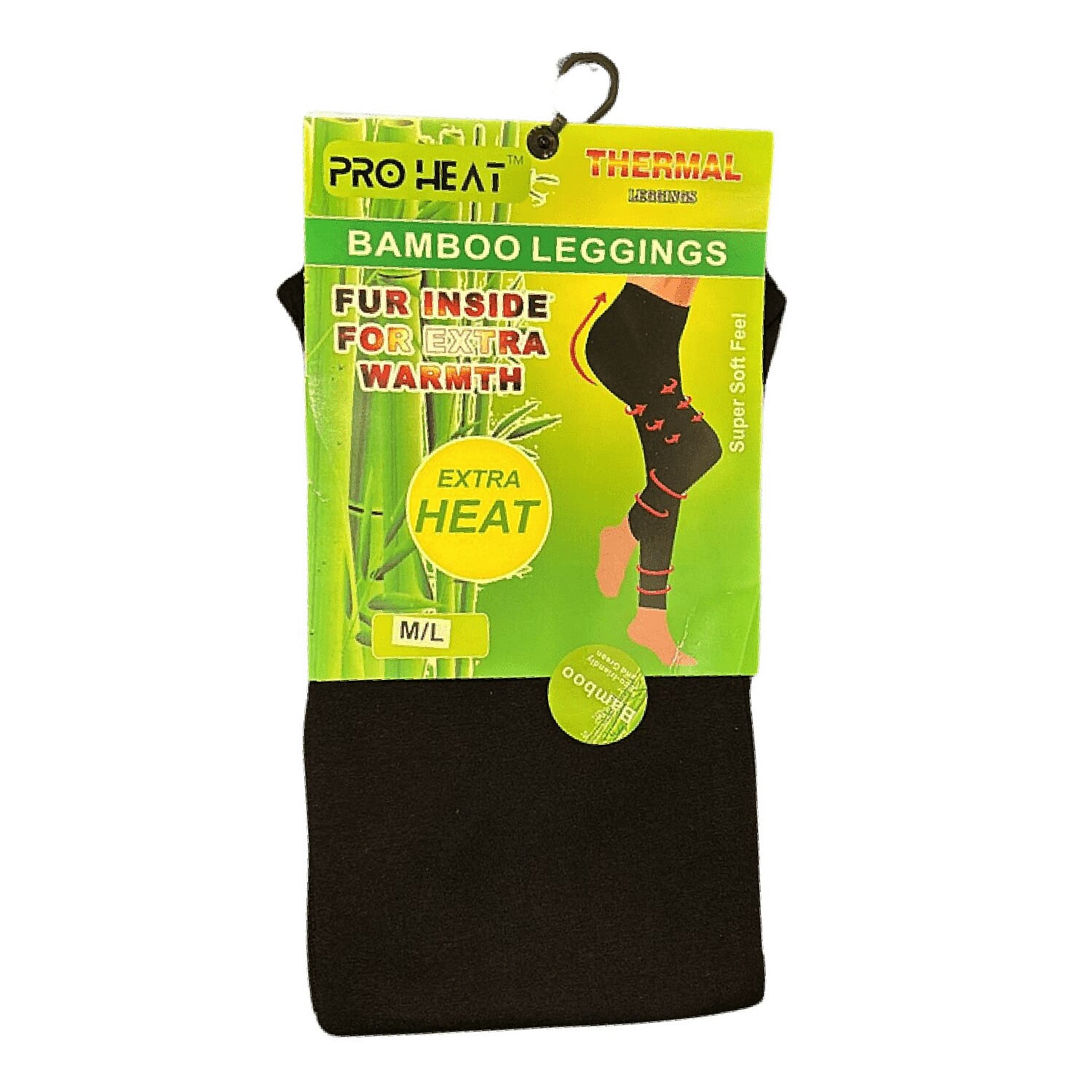 LOWEST EVER-Proheat Bamboo Fleece Lined Control Supersoft Leggings (Size L-XL) - Black