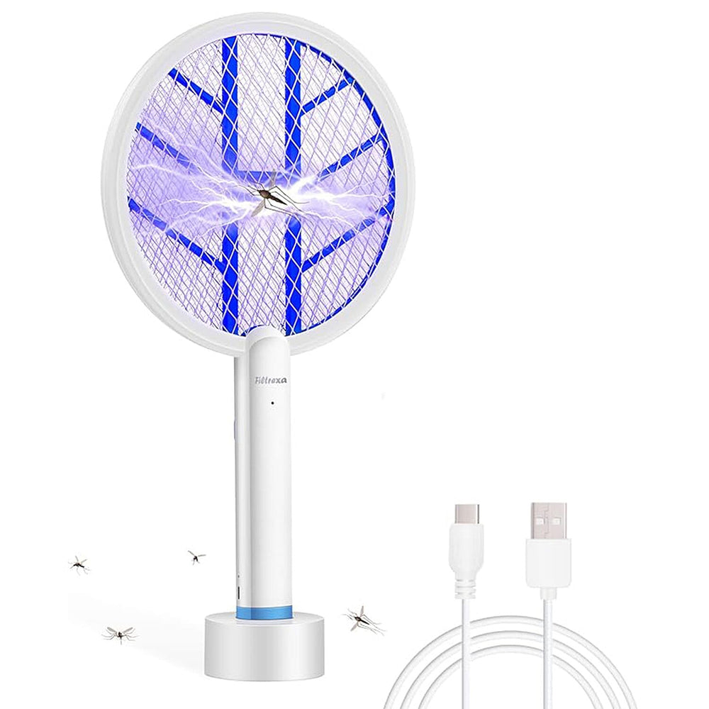 Fietrexa 2 in 1 Electric Fly Swatter and Bug Zapper - White