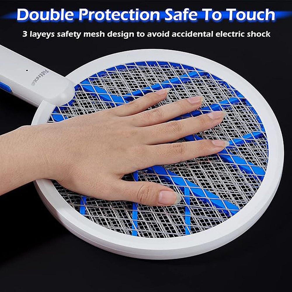 Fietrexa 2 in 1 Electric Fly Swatter and Bug Zapper - White
