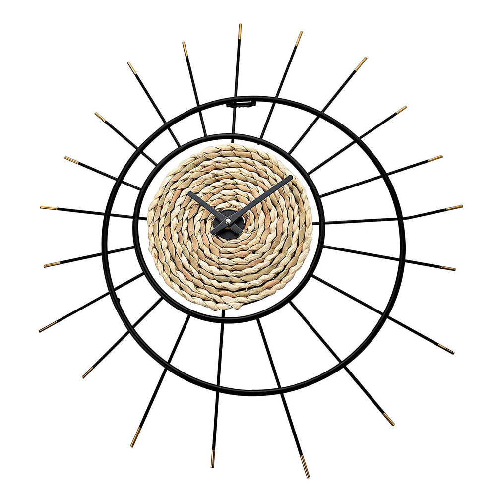 Hometime Rope Starburst Design Wall Clock (56cm) - Beige
