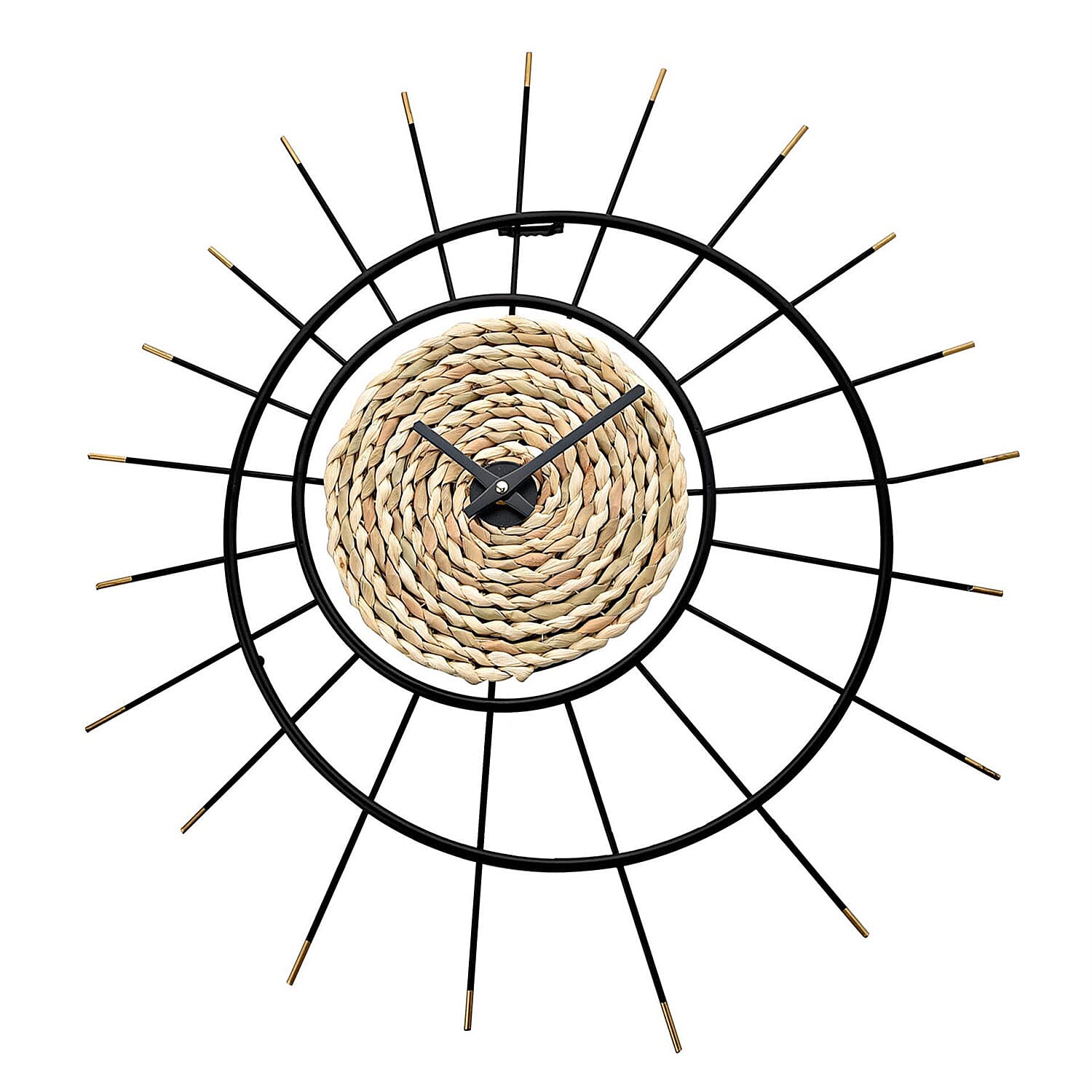 Hometime Rope Starburst Design Wall Clock (56cm) - Beige