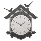 Wm Widdop House Silhouette Wall Clock - Modern Minimalist Design(36cm) - Black