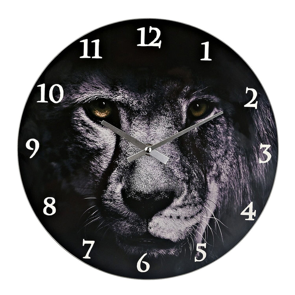 Hometime Lion Design Wall Clock (30cm) - Black