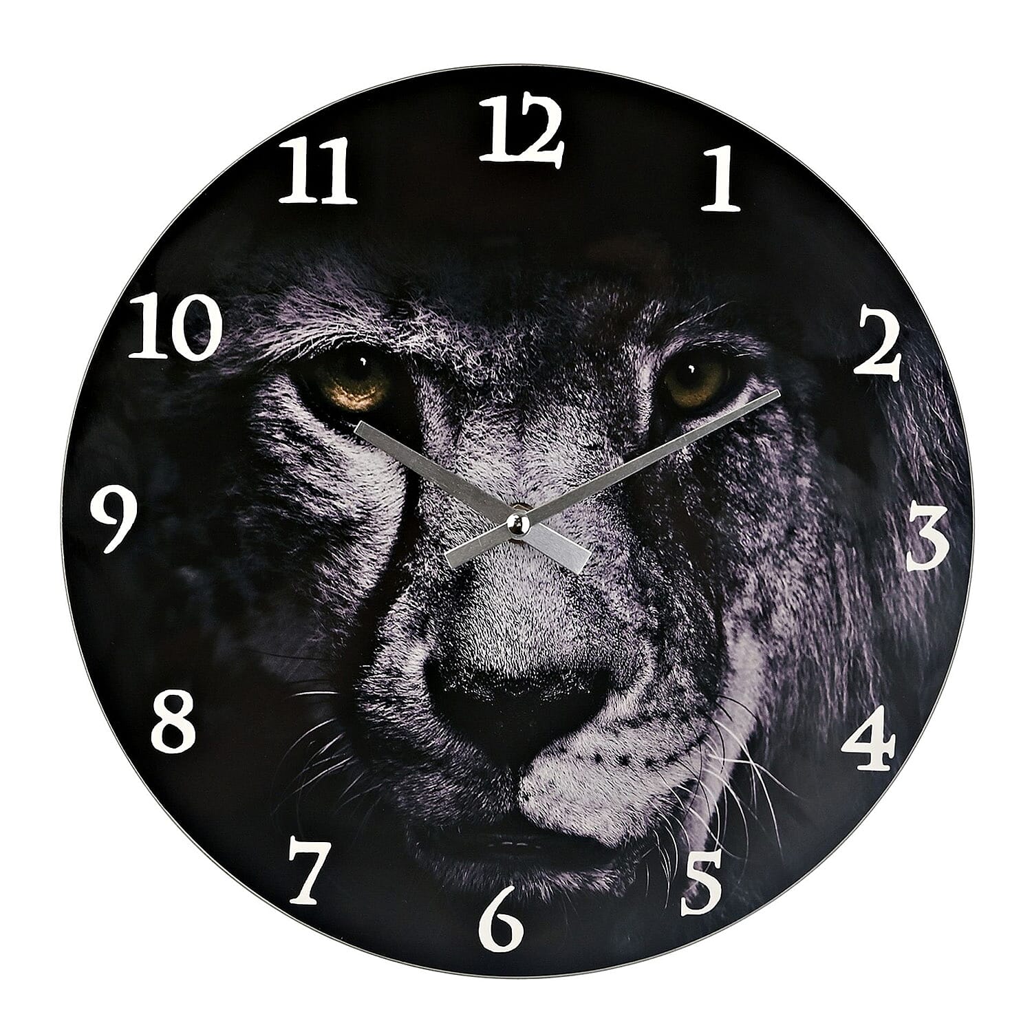 Hometime Lion Design Wall Clock (30cm) - Black