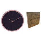 Hometime Gold Baton Dial Round Wall Clock with Case (30cm) - Black