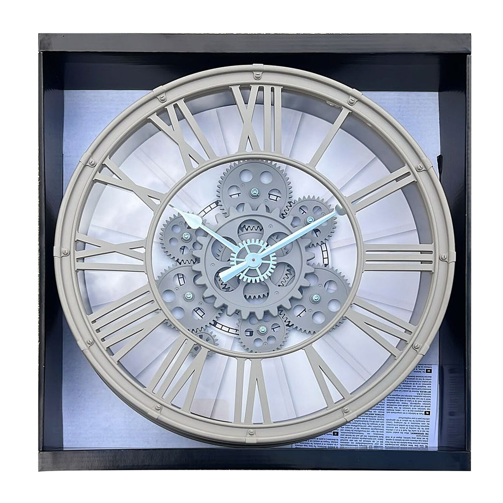Decor de luxe - CLOSEOUT SALE OFFER - Designer Inspired Skeleton Wall Clock - Cream