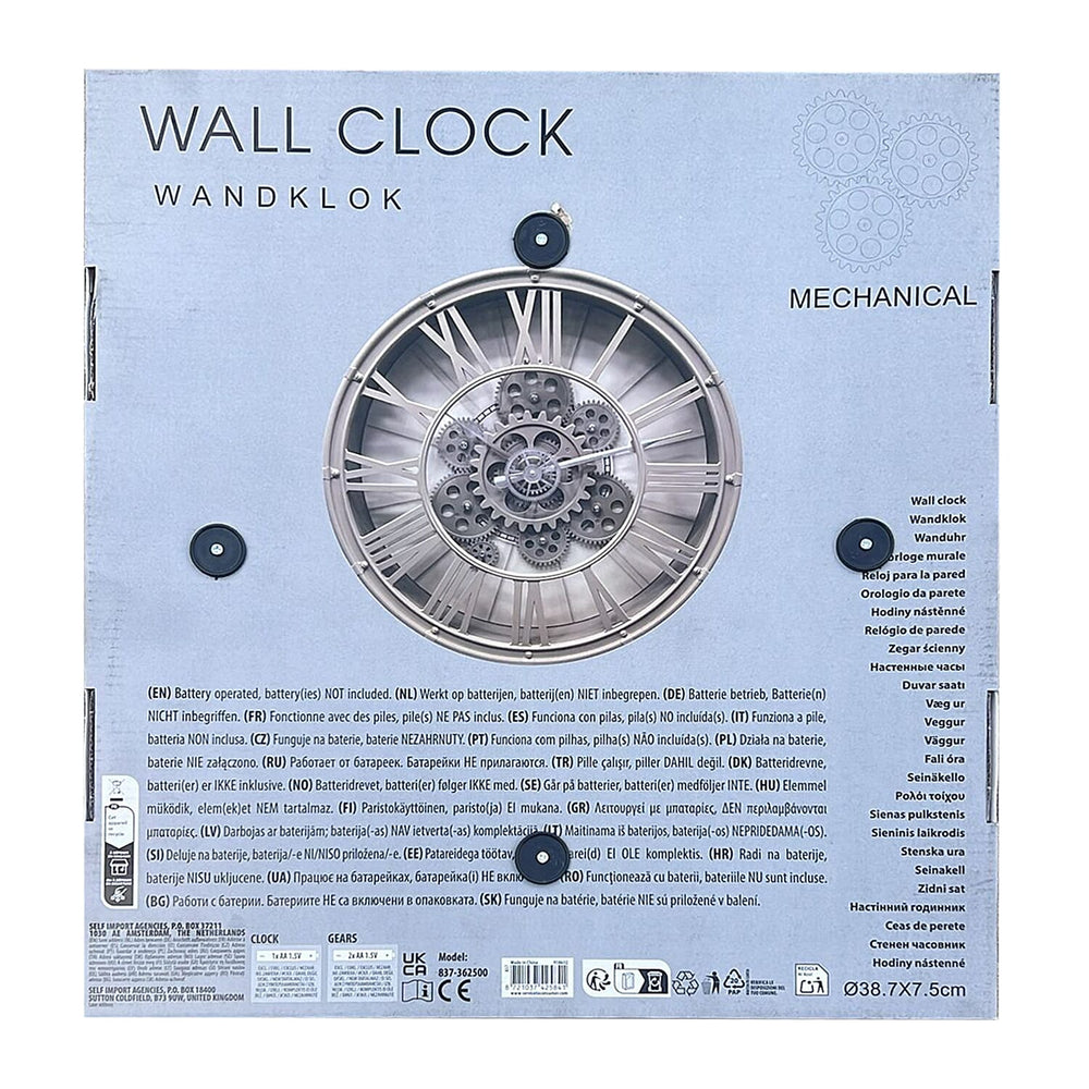 Decor de luxe - CLOSEOUT SALE OFFER - Designer Inspired Skeleton Wall Clock - Cream
