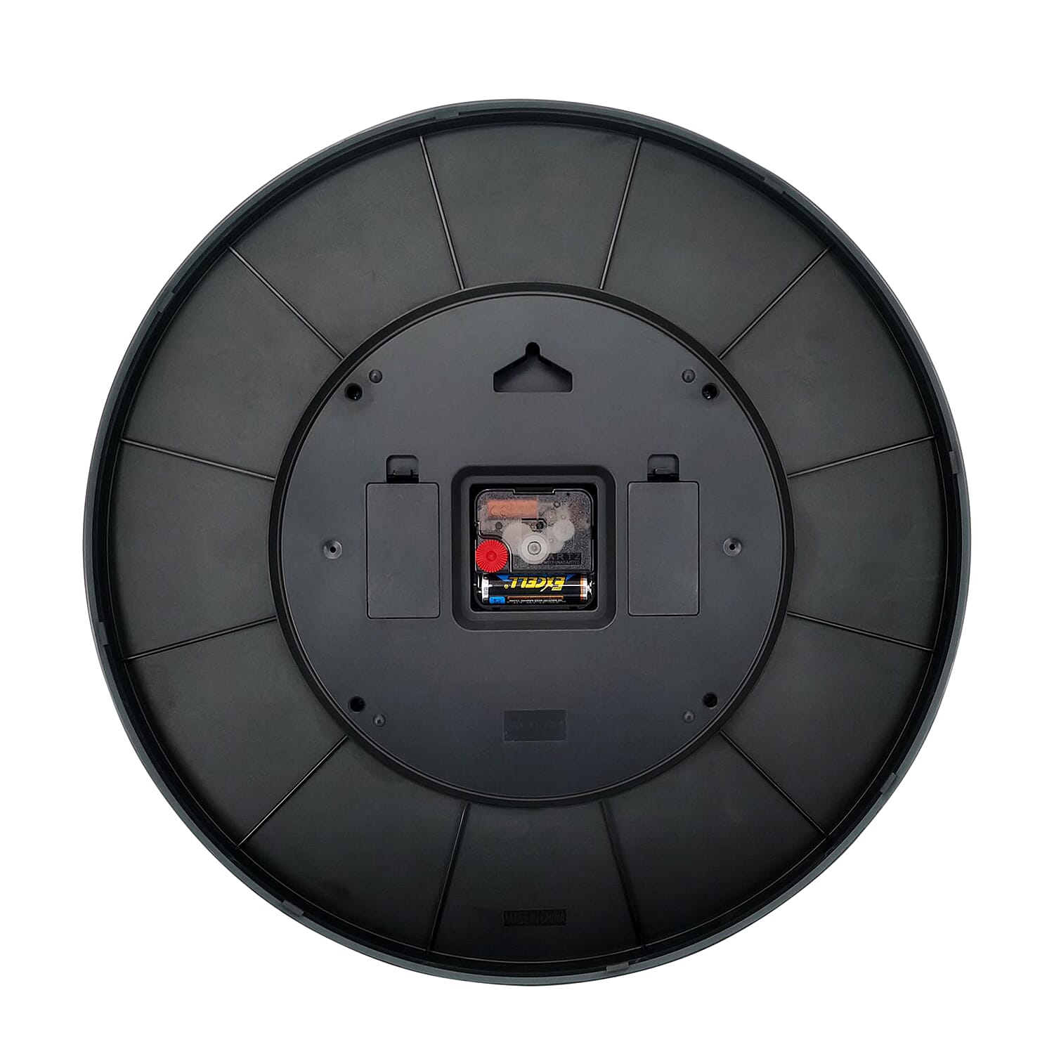 Present Time Open Gear Wall Clock - Mouse Grey Rim with Bright Orange Gear Design