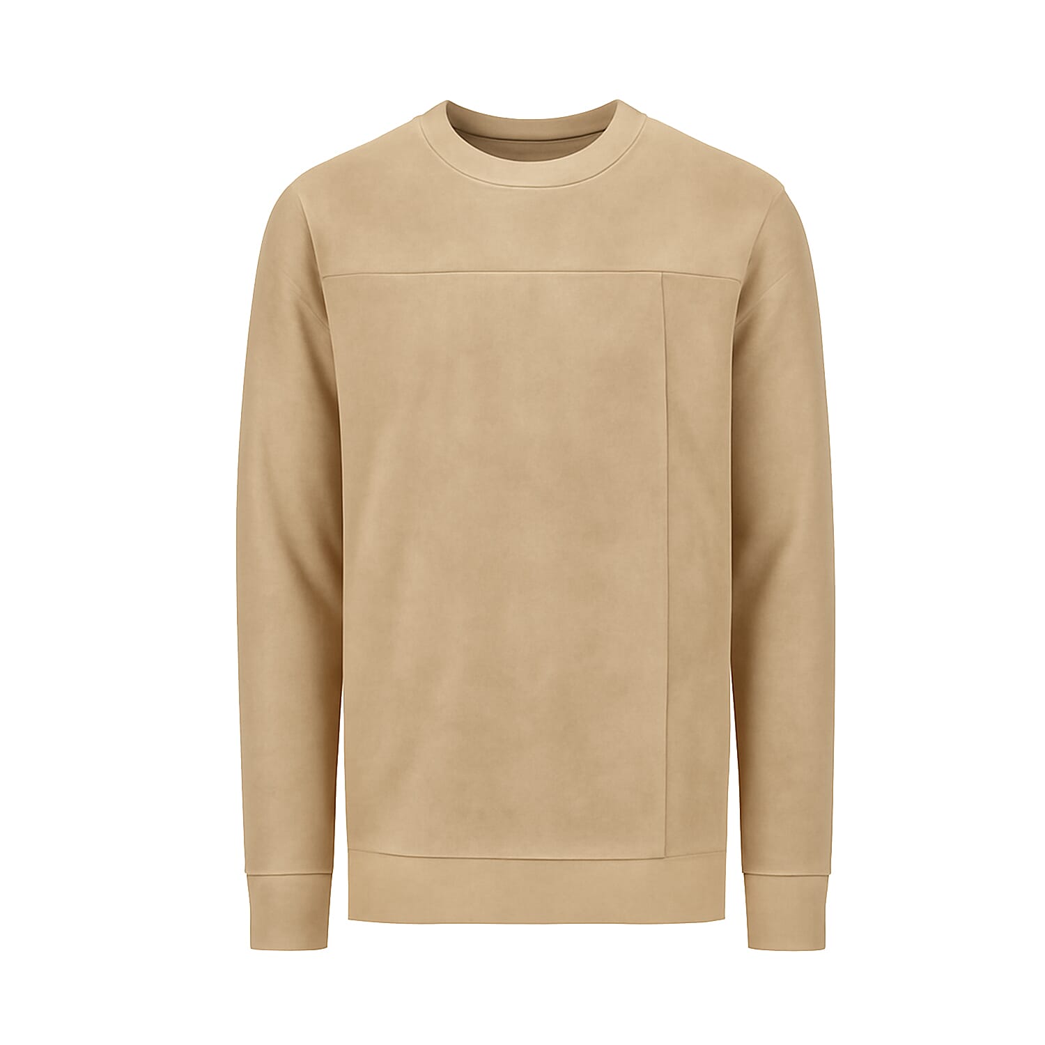 Cotton Crew Neck Sweatshirt (Size L) - Sand