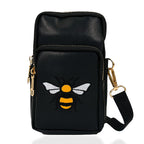 Bumble Bee Phone Crossbody Bag With Adjustable Strap - Blacl
