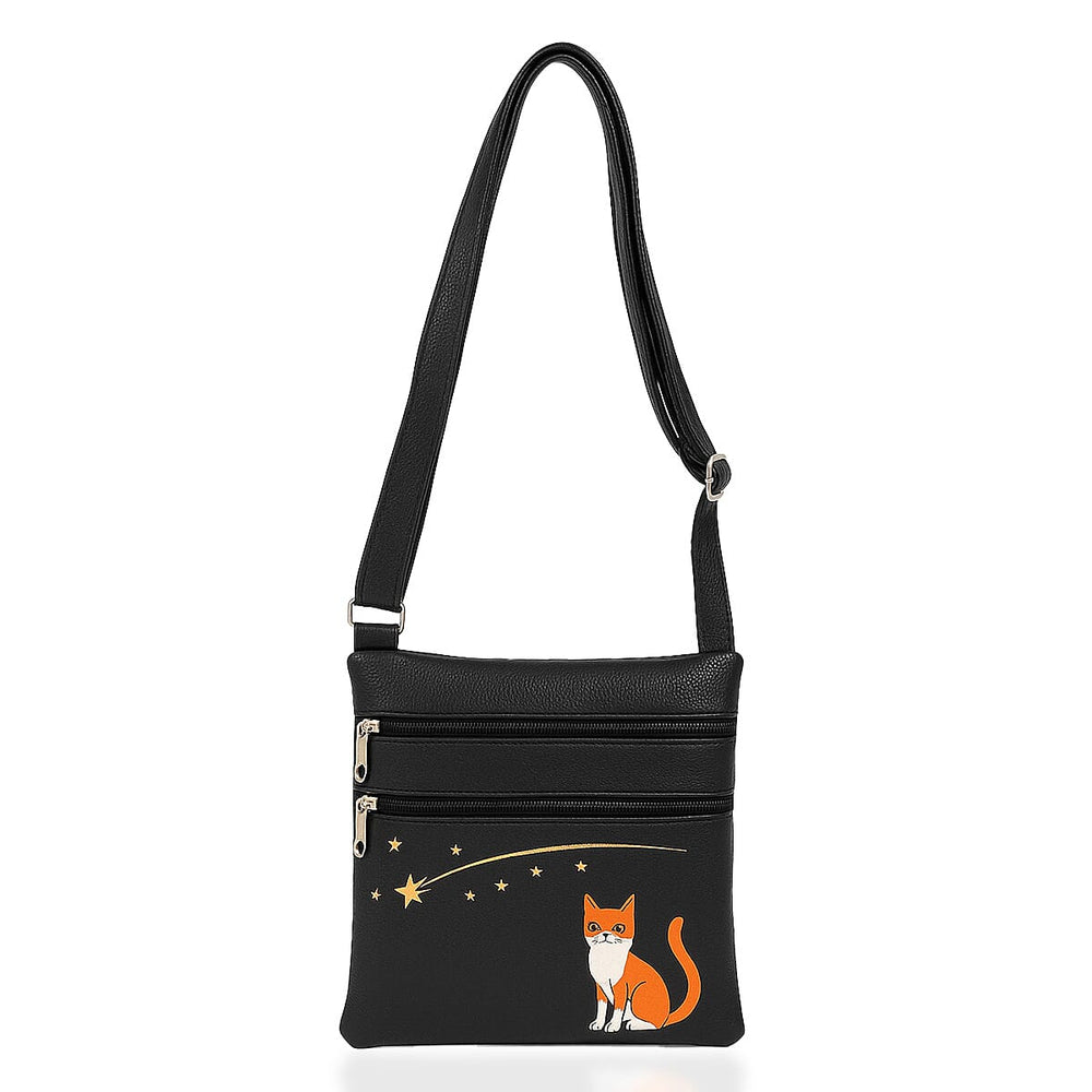 Embossed Stylish Walkers Handbag - Black