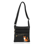 Embossed Stylish Walkers Handbag - Black