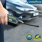 Goodyear Cordless Portable Digital Tyre Inflator - 50W USB Rechargeable Air Pump with LED Light - Black