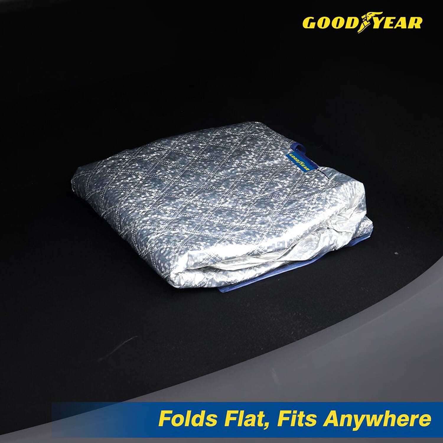Goodyear Quilted Windscreen Cover with Mirrorcover - Magnets - Grey