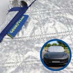 Goodyear Quilted Windscreen Cover with Mirrorcover - Magnets - Grey