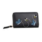 Embossed FauX Leather Wallet - Black