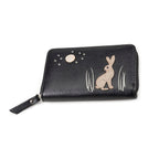 Embossed Faux Leather Wallet - Black