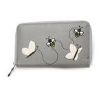 Embossed Faux Leather Wallet - Grey