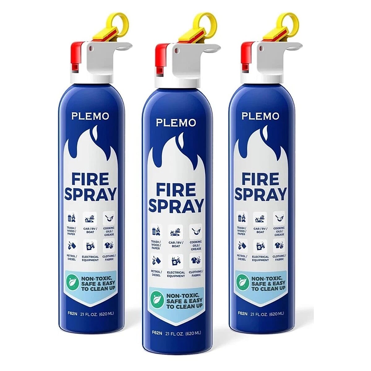 THE MUST HAVE - Plemo Fire Extinguisher All-in-One, Fire Extinguishers Compact for Home, Car, Kitchen, Truck, and Boat, FS620, Pack of 3 - Blue
