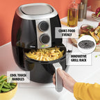Slim and Compact Easy to Use Air Fryer (3.5L) - Black