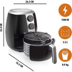 Slim and Compact Easy to Use Air Fryer (3.5L) - Black