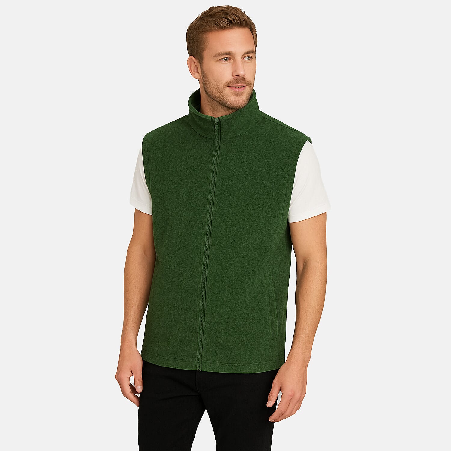 NORTHGATE Mens Full-Zip Gillet (Size L) - Green