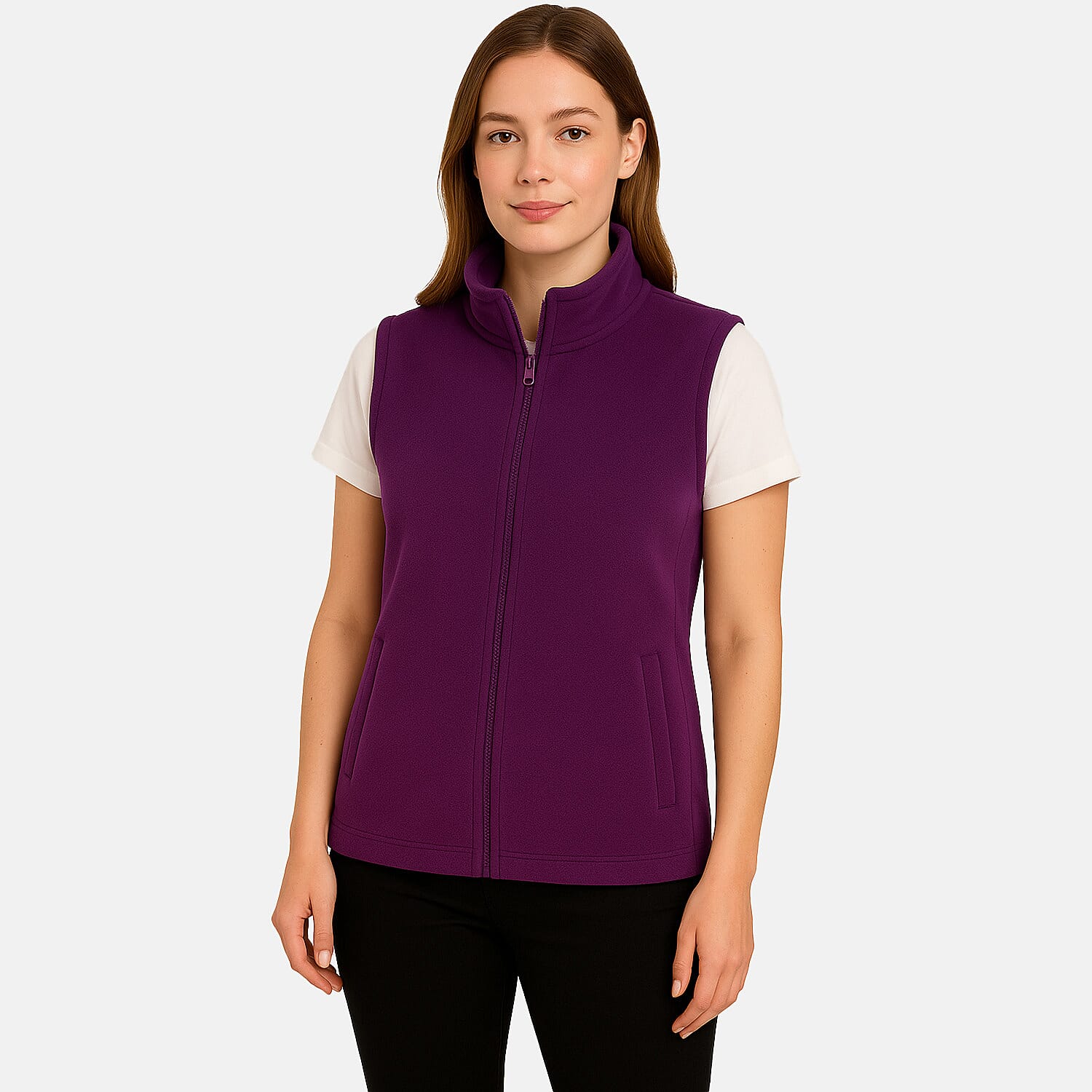 NORTHGATE Womens Full-Zip Gillet (Size 12-14) - Purple