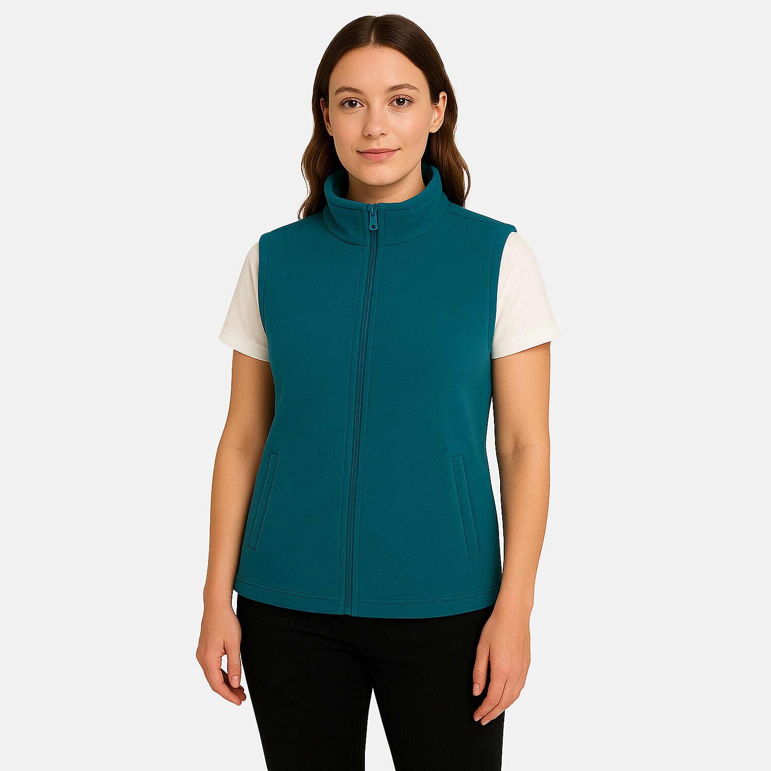 NORTHGATE Womens Full-Zip Gillet (Size 12-14) - Teal