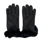 HeatMate Handtouch Genuine Leather Gloves with Faux Fur (Size - L) - Black