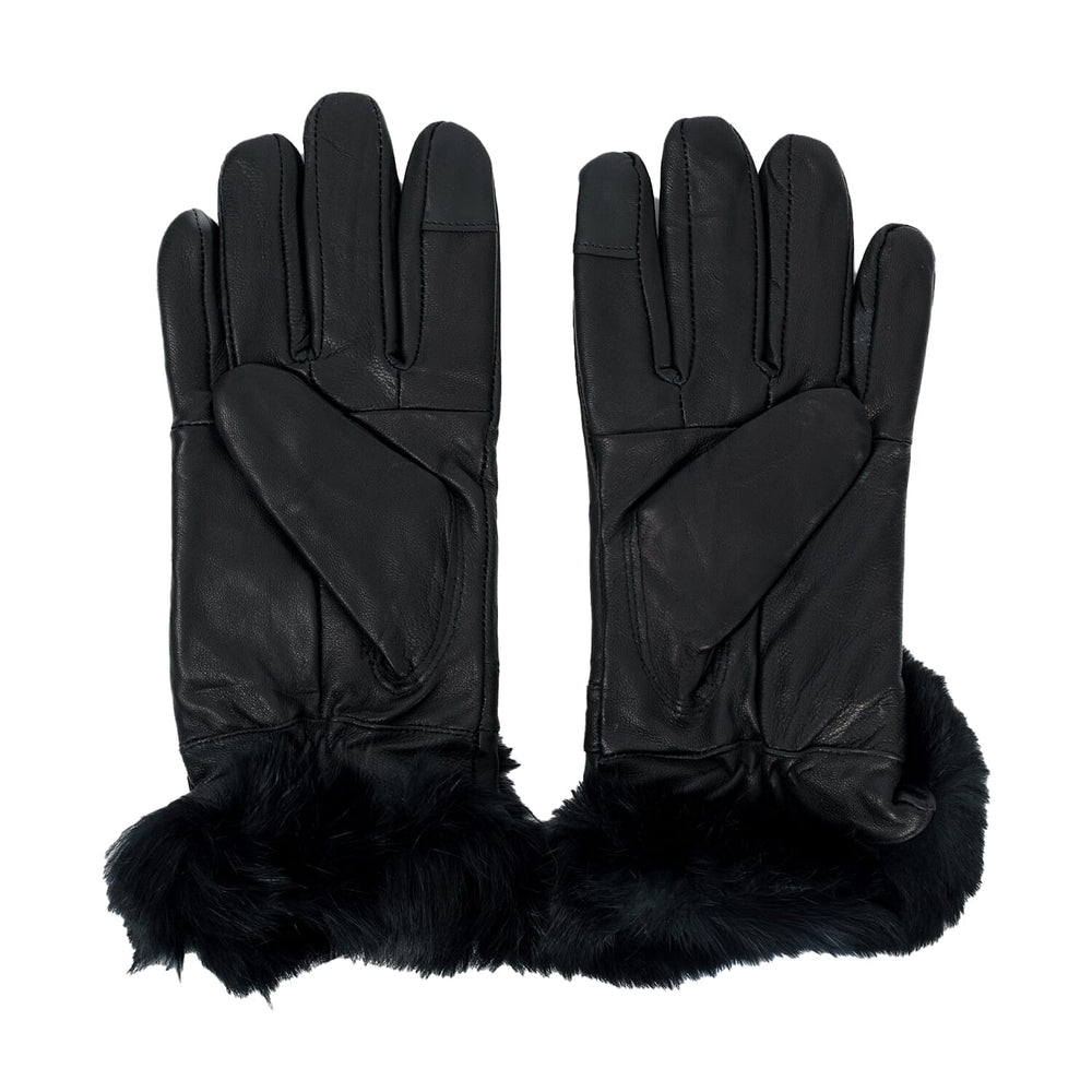 HeatMate Handtouch Genuine Leather Gloves with Faux Fur (Size - XL) - Black