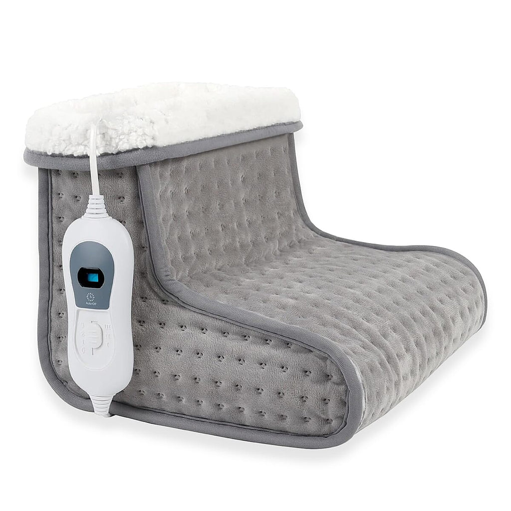 Super Luxurious Sherpa Electric Foot Warmer with 3 Temprature Modes - Grey