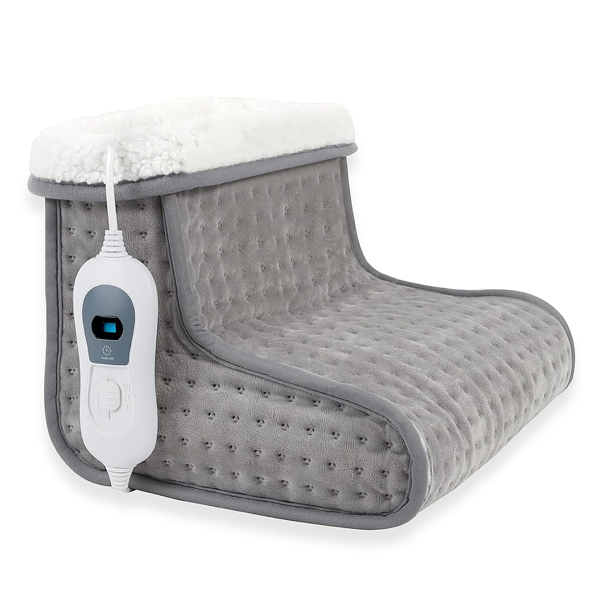 Super Luxurious Sherpa Electric Foot Warmer with 3 Temprature Modes - Grey