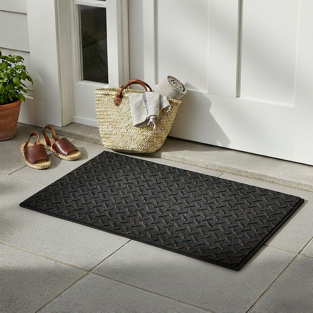100% Polyamide Mondial Metal Doormat (40x60cm) - Silver