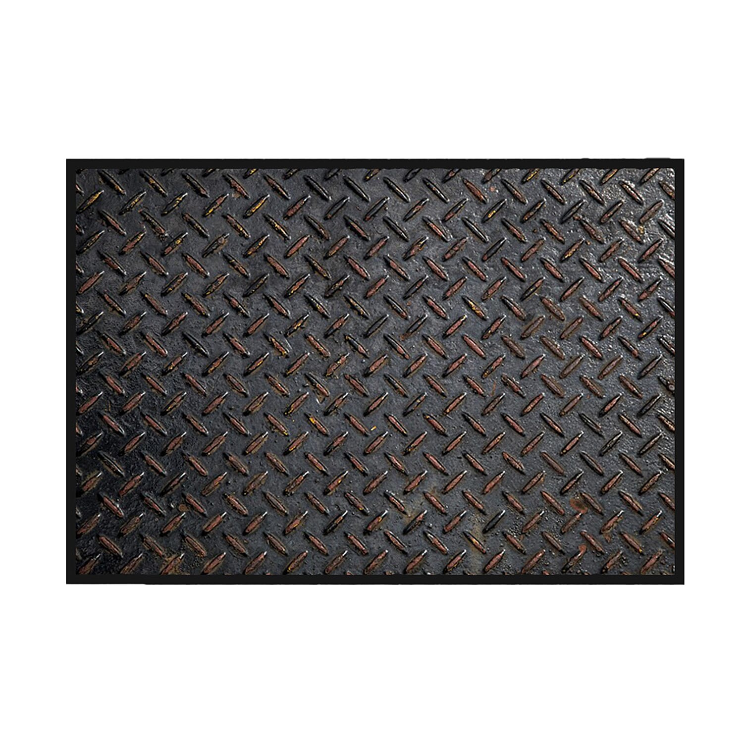 100% Polyamide Mondial Metal Doormat (40x60cm) - Silver