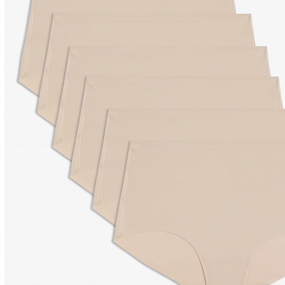 Pack Of 6 Seamless Ice Feel Knickers For Women (Size M) - Beige
