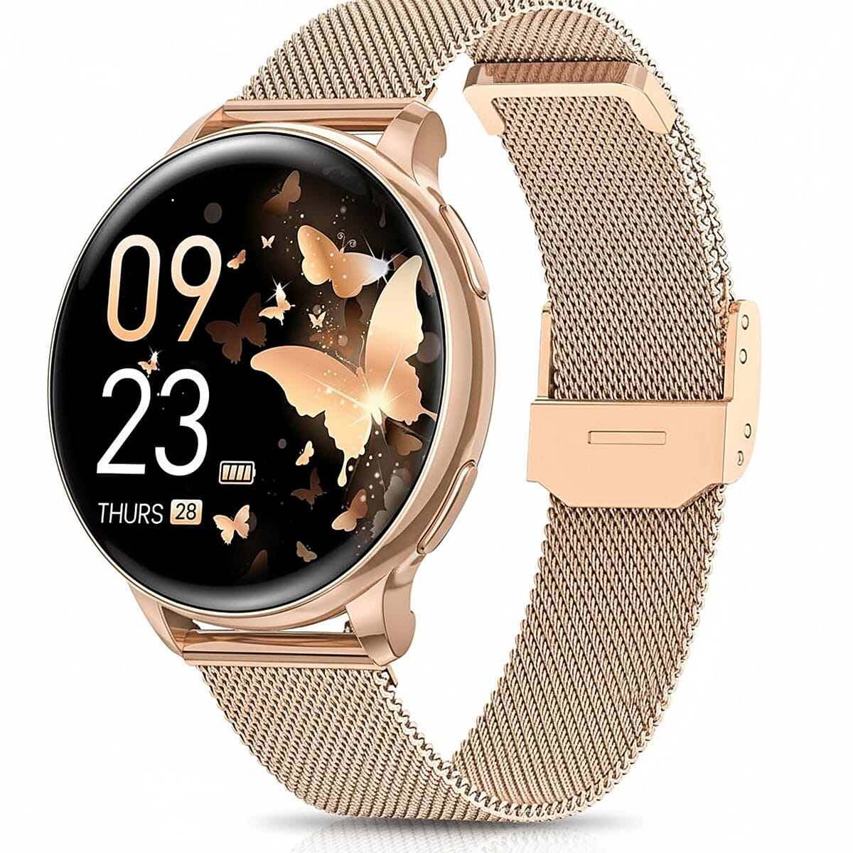 Ladies Stainless Steel Smart Watch - Rose Gold
