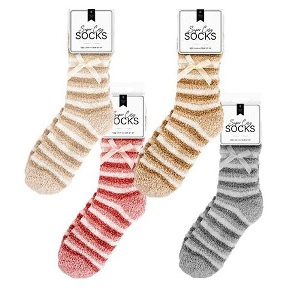 Ultrasoft and Super Cozy Ladies Stripe Socks - Multi Colour