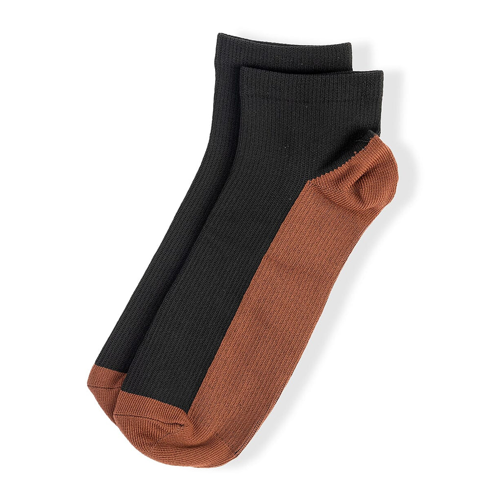 4-Pair Magic Copper Short - Long Socks (Size S-M) - Black