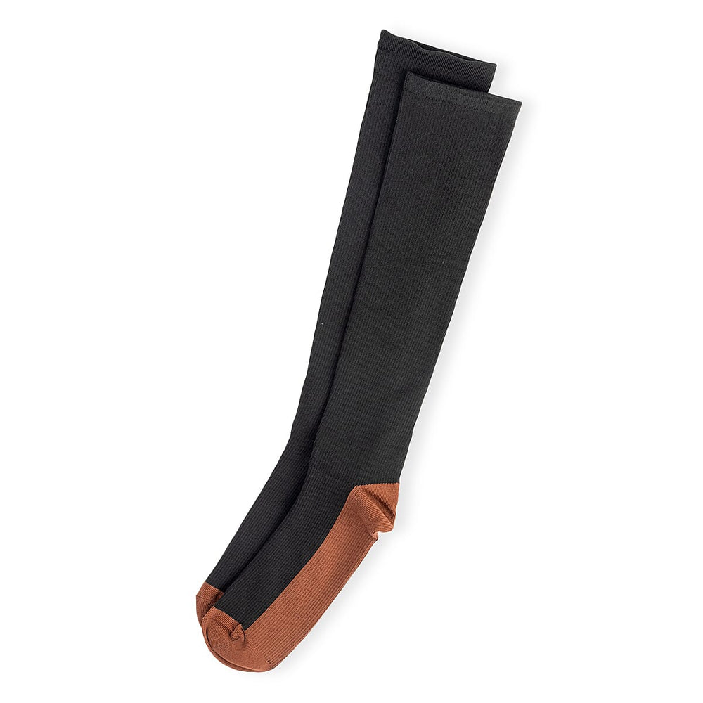4-Pair Magic Copper Short - Long Socks (Size S-M) - Black