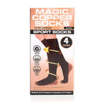 4-Pair Magic Copper Short - Long Socks (Size S-M) - Black