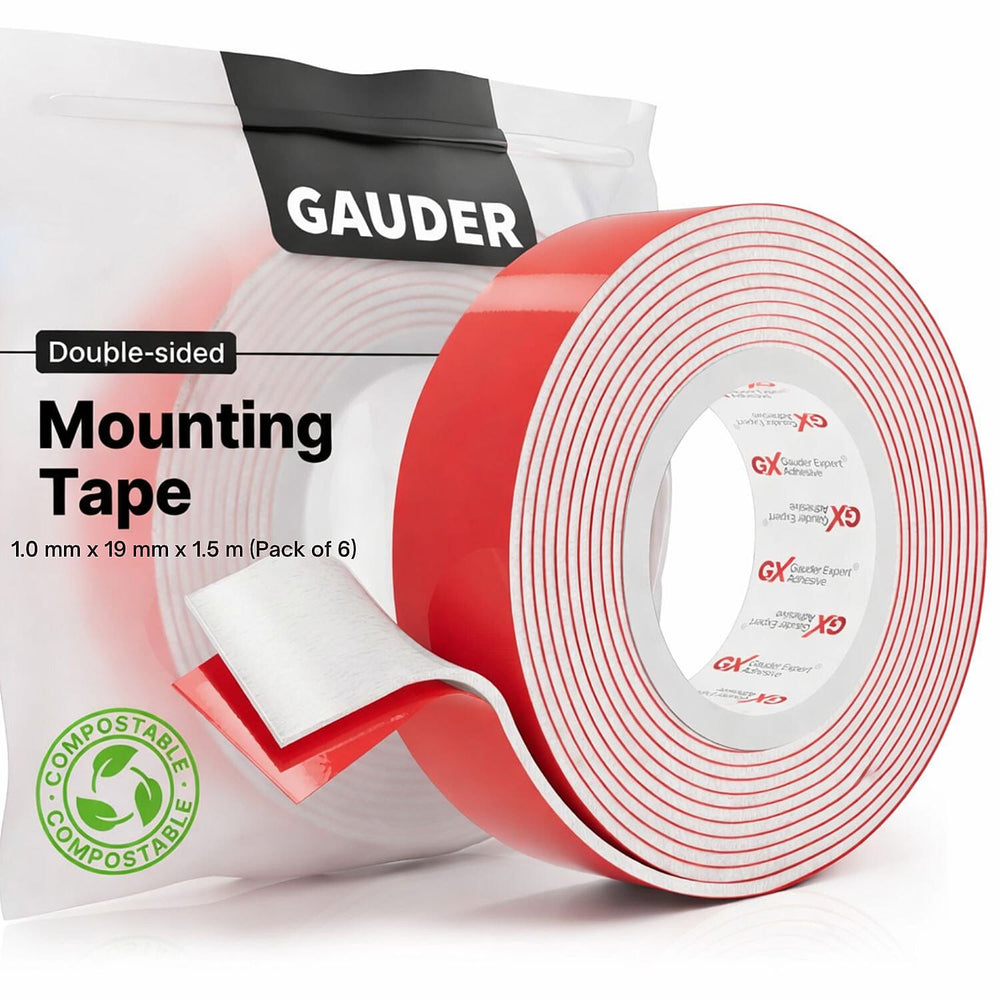 Pack of 6 Gauder Mounting Foam Tape (1.5m) - Dark Black