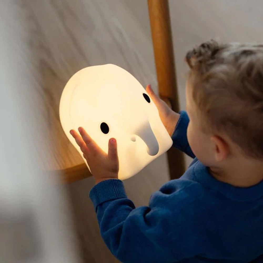 Mr Maria Elephant Lamp - Soft White Silicone Nightlight (23cm)
