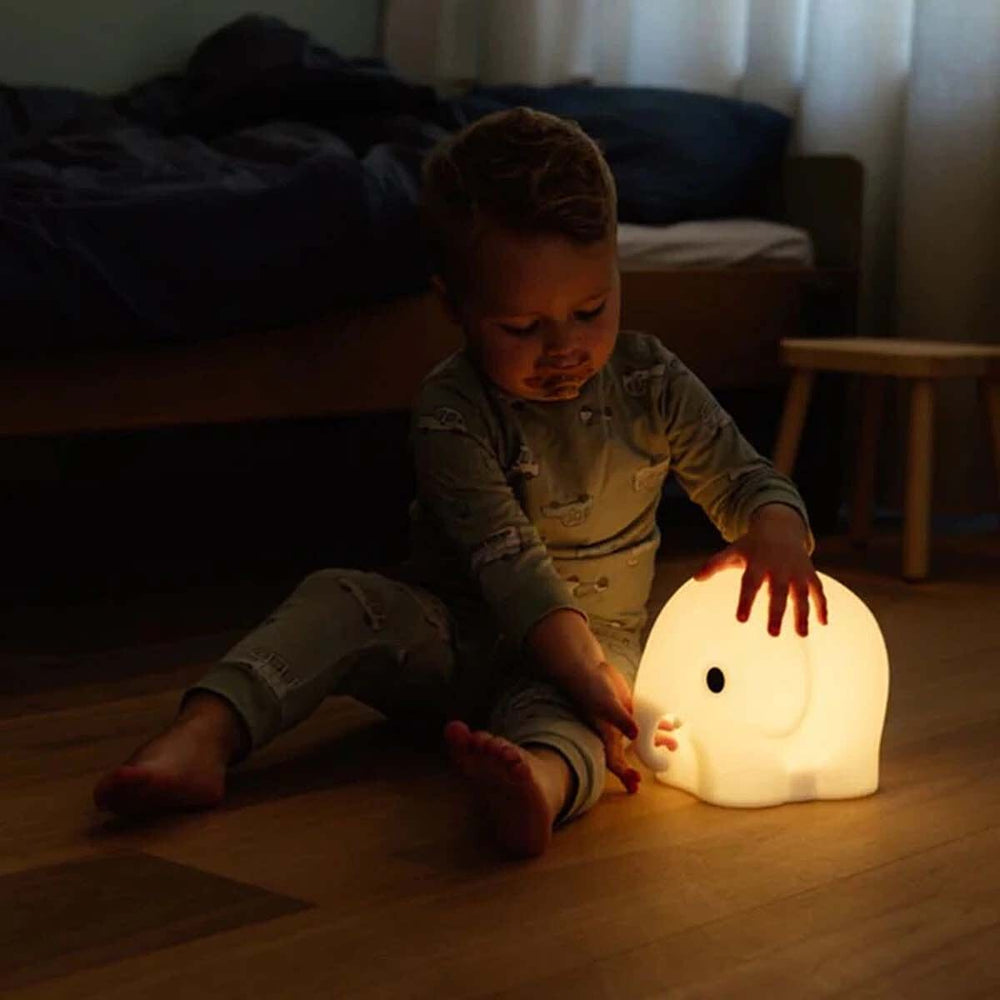 Mr Maria Elephant Lamp - Soft White Silicone Nightlight (23cm)