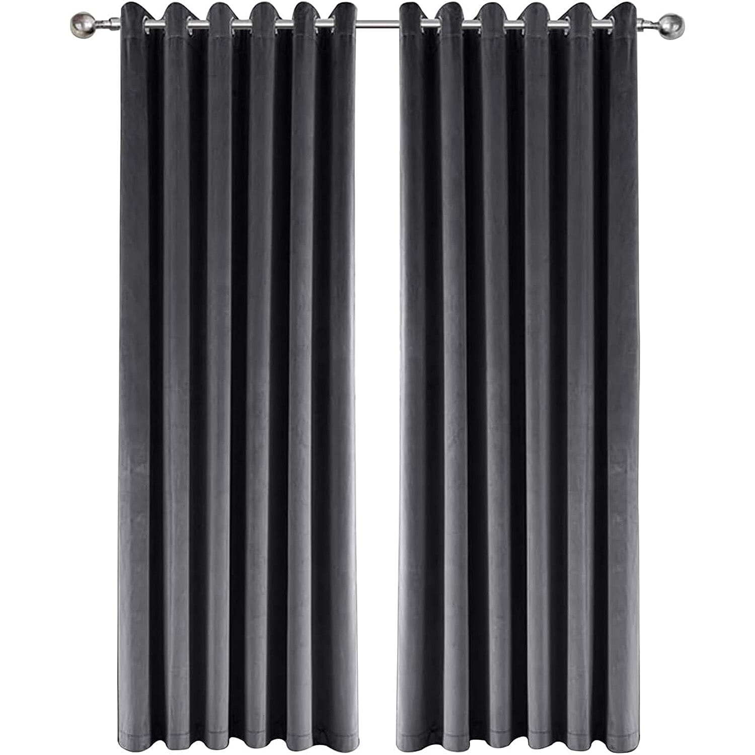 THE PREMIUM CLOSEOUT - Crushed Velvet Eyelet Header Lined  Curtains (229x168 cm) - Xanadu